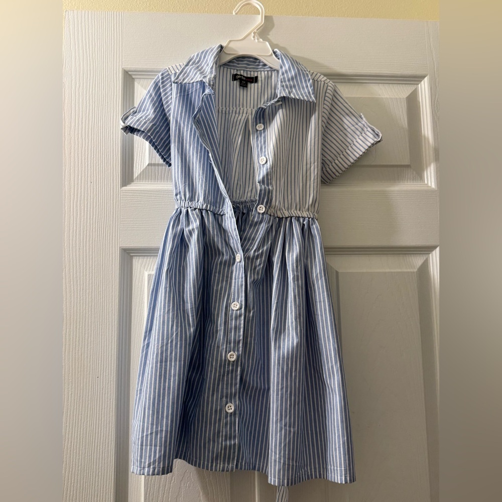 Blue Striped Kids Dress